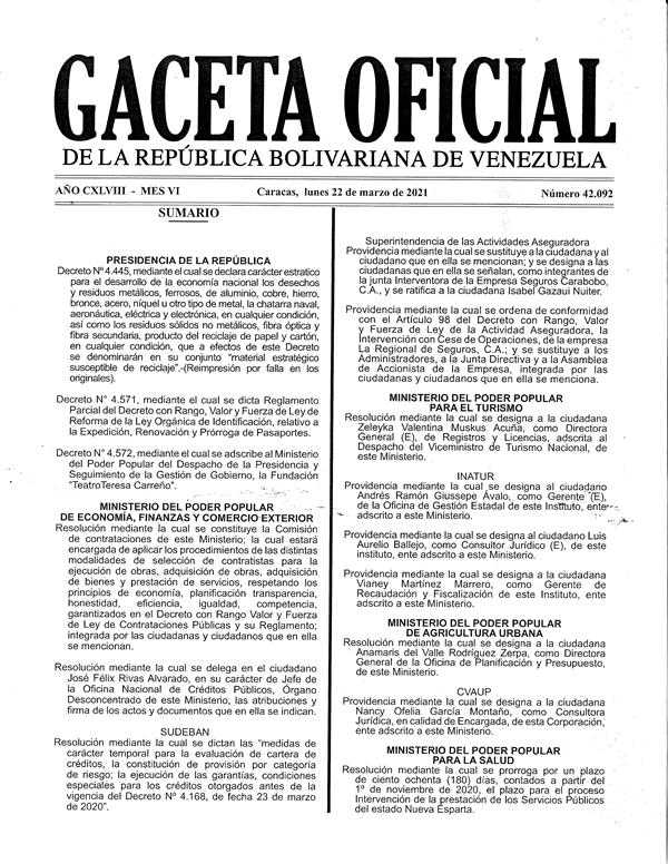GACETA OFICIAL 42.092 0001